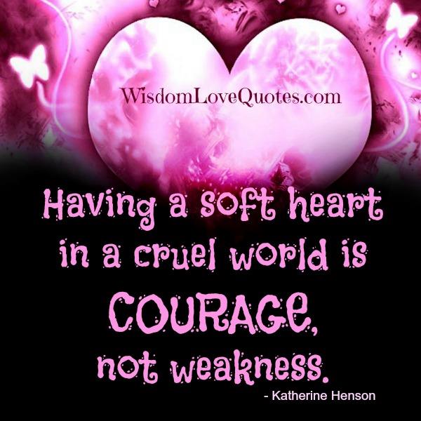 Having a soft heart in a cruel world - Wisdom Love Quotes